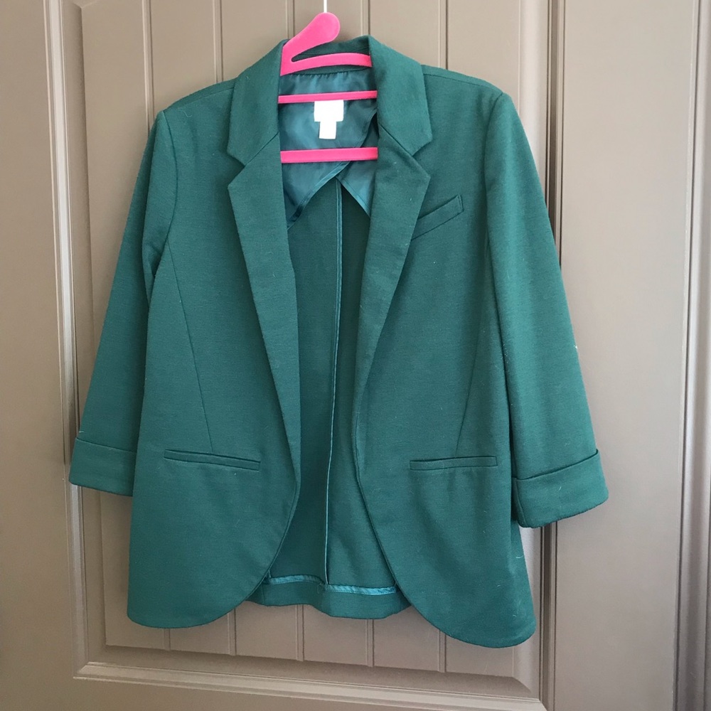 LC Lauren Conrad green cropped blazer